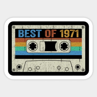 Best Of 1971 53rd Birthday Gifts Cassette Tape Vintage Sticker